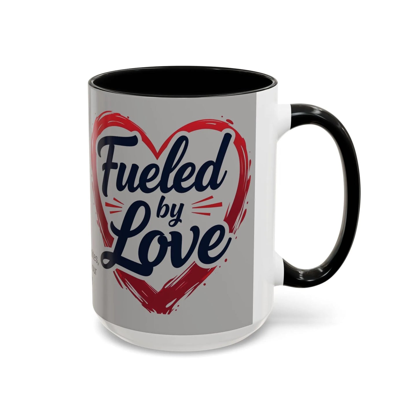Fueled by Love Coffee Mug - Perfect for Gifts, Romantic Mug, Wedding Gift, Anniversary, Coffee Lovers, Heart Design