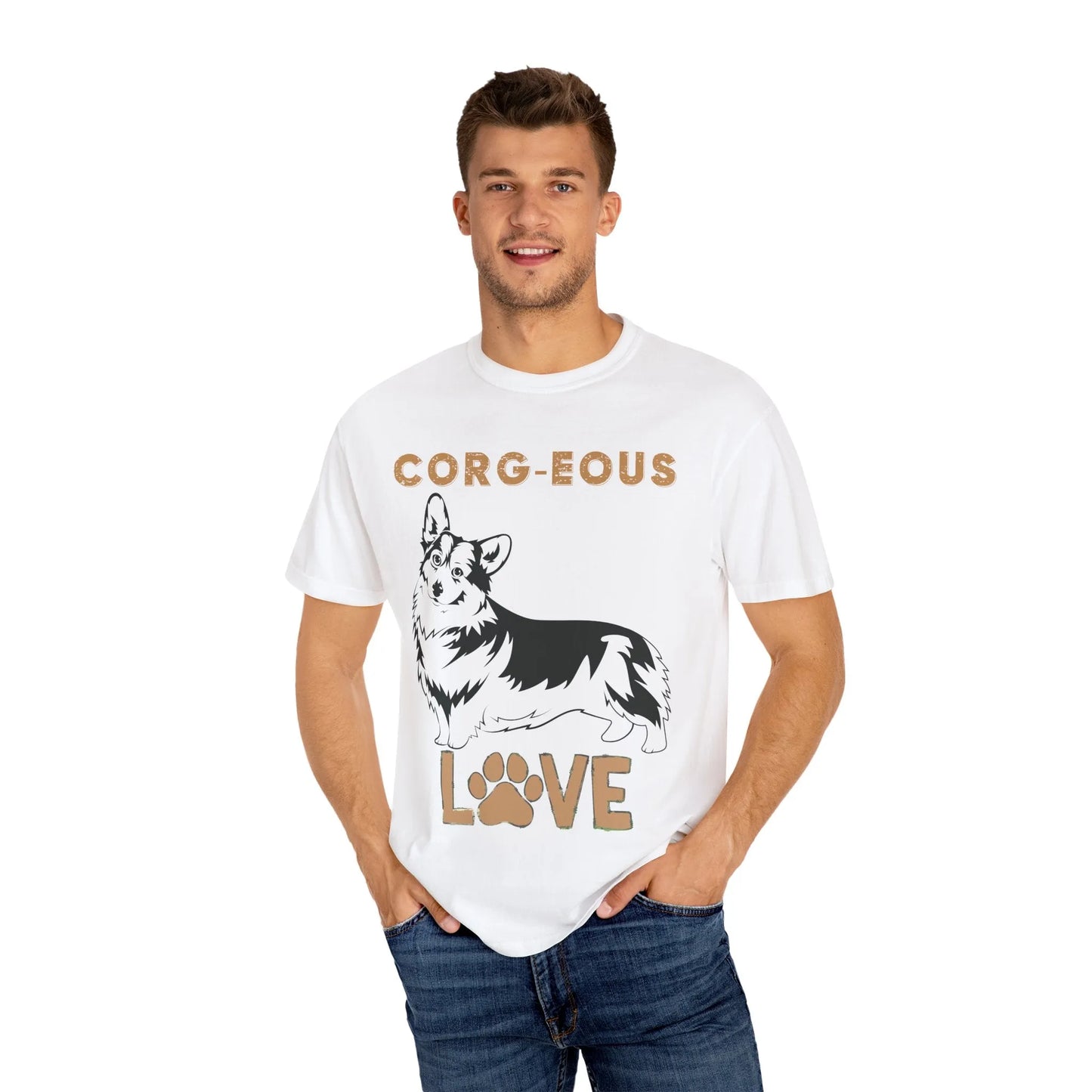 Corg-Eous Love T-Shirt, Cute Dog Lover Gift, Pet Owner Apparel, Animal Lover Tee, Perfect for Birthdays, Everyday Wear
