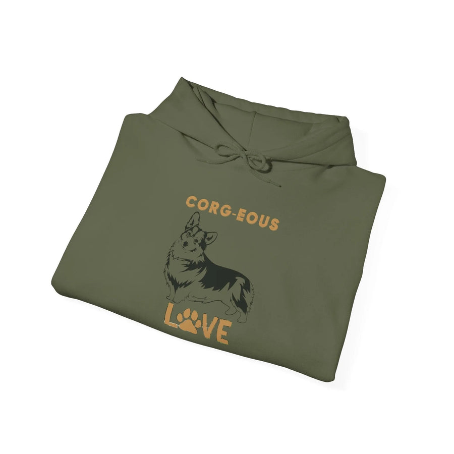 Corgi Love Hoodie, Cozy Sweatshirt, Dog Lover Gift, Pet Appreciation, Cute Animal Apparel, Perfect for Birthdays & Celebrations - Iron Phoenix GHG