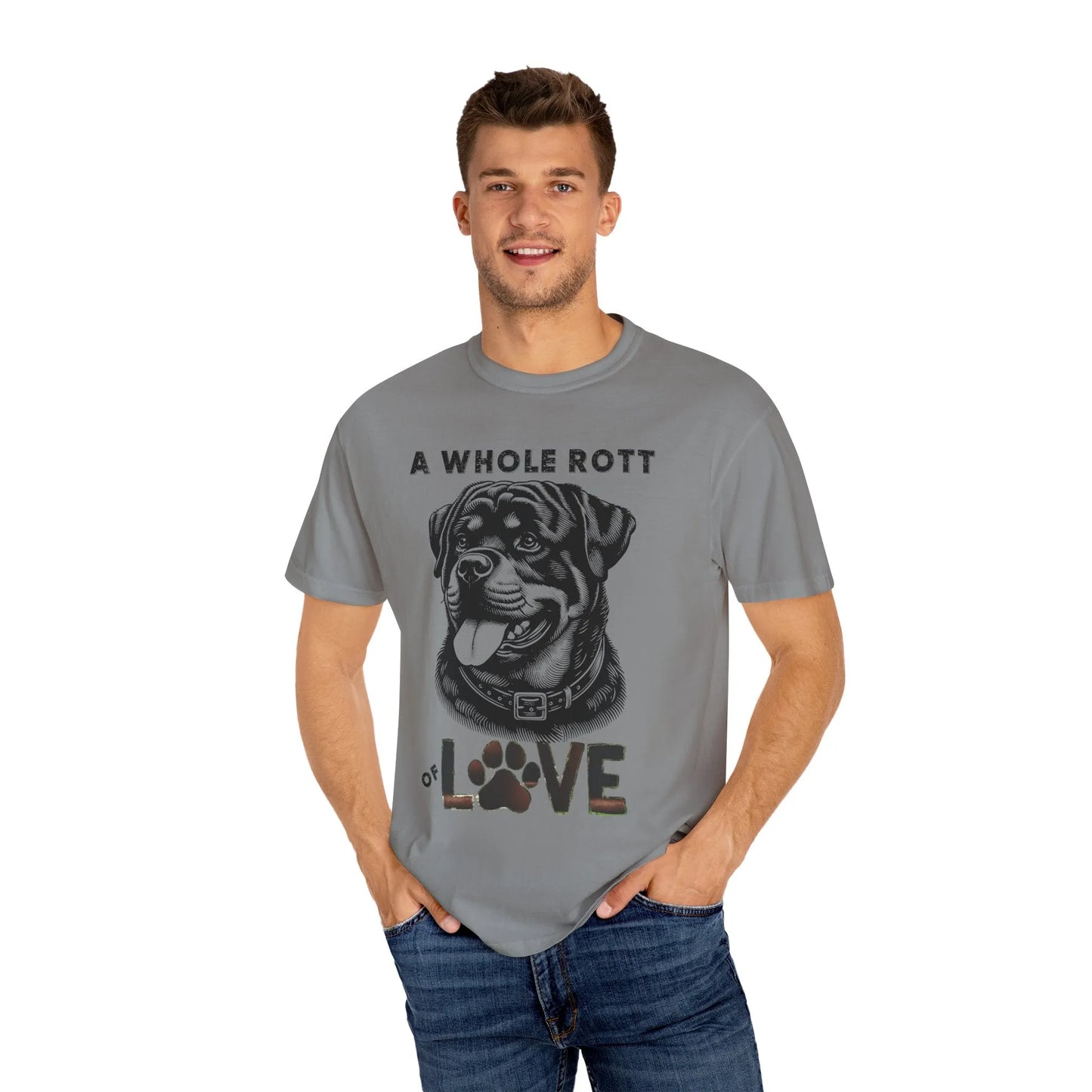 Rottweiler Love T-Shirt, Unisex Pet Lover Tee, Cute Dog Lover Gift, Dog Mom Shirt, Animal Adoption Awareness Clothing