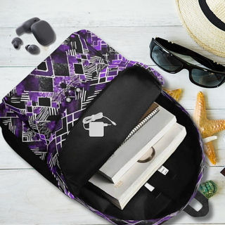 Purple Abstract Backpack | Modern Gamer School Bag - Iron Phoenix GHG