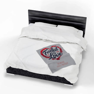 Personalized Plush Blanket - 'Fueled by Love' - Cozy Gift for Couples - Iron Phoenix GHG