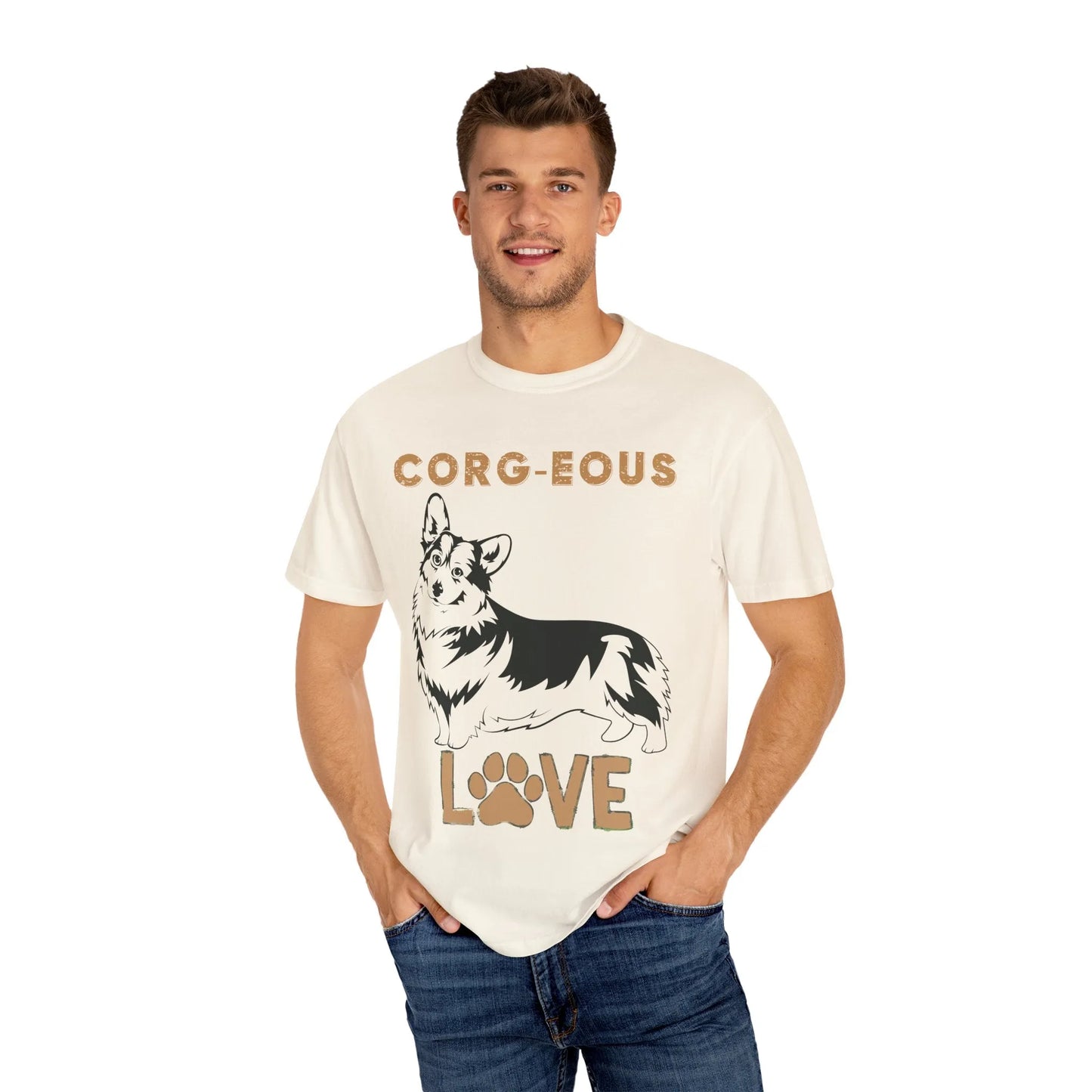 Corg-Eous Love T-Shirt, Cute Dog Lover Gift, Pet Owner Apparel, Animal Lover Tee, Perfect for Birthdays, Everyday Wear