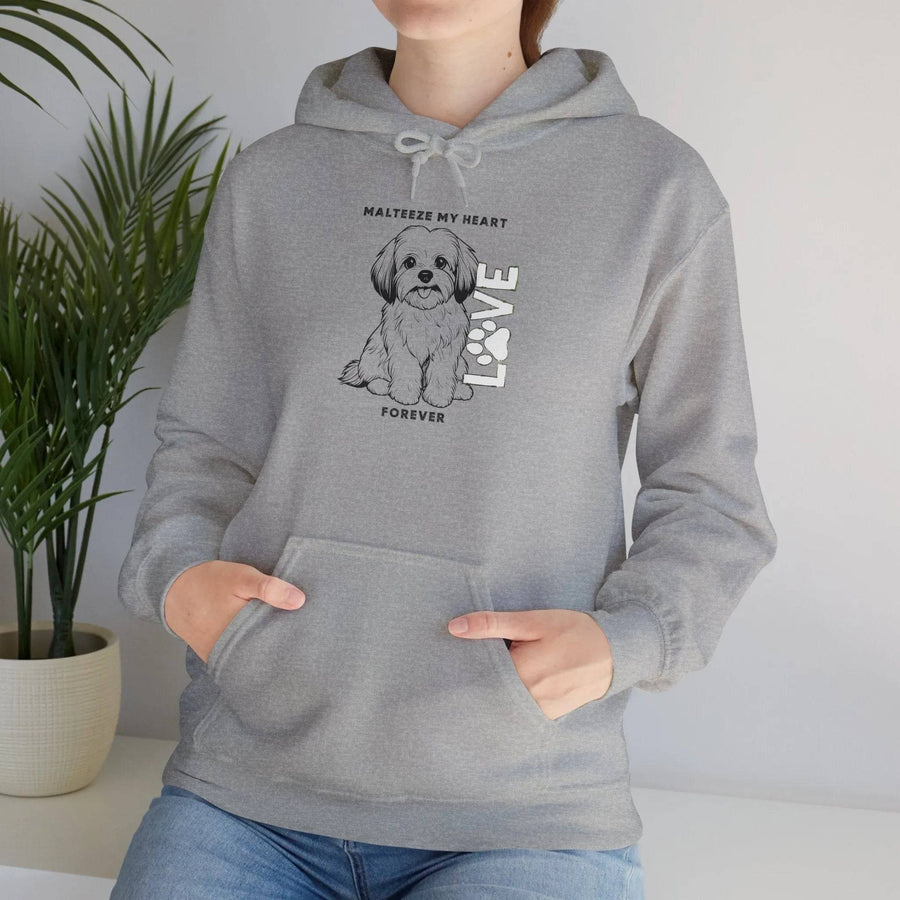Maltese Heart Hoodie, Cozy Pet Lovers Sweatshirt, Dog Mom Gift, Animal Hoodie, Cute Maltese Sweatshirt, Forever Loved Apparel - Iron Phoenix GHG