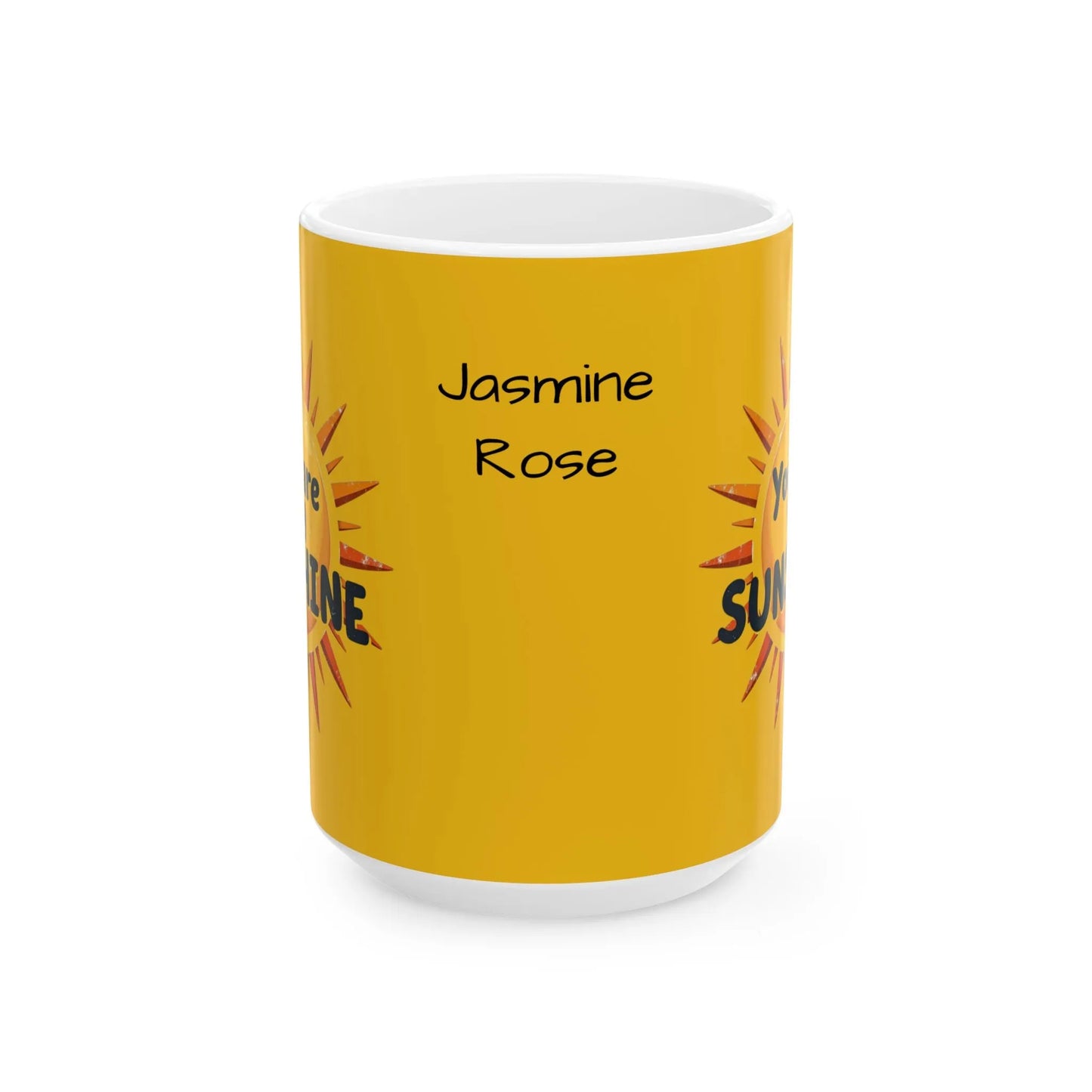 Personalized Sunshine Ceramic Mug - Brighten Every Morning, Gift for Coffee Lovers, Perfect for Birthdays, Home Office Decor, Custom Names