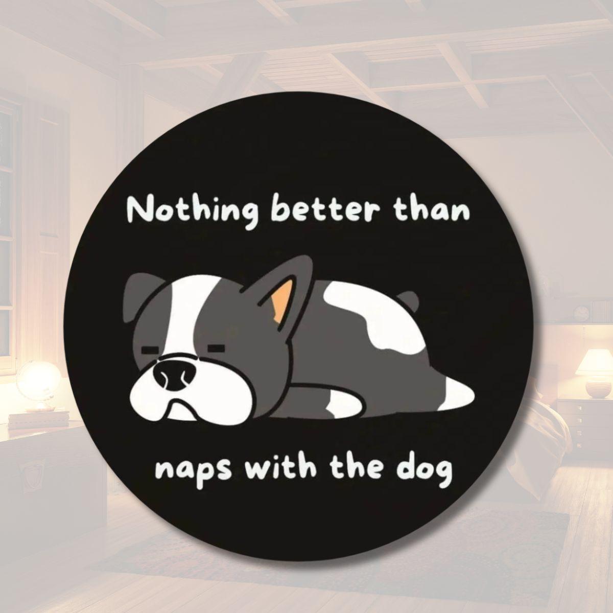 Dog Lover Wood Sign | Funny Naps with the Dog Home Decor - Iron Phoenix GHG