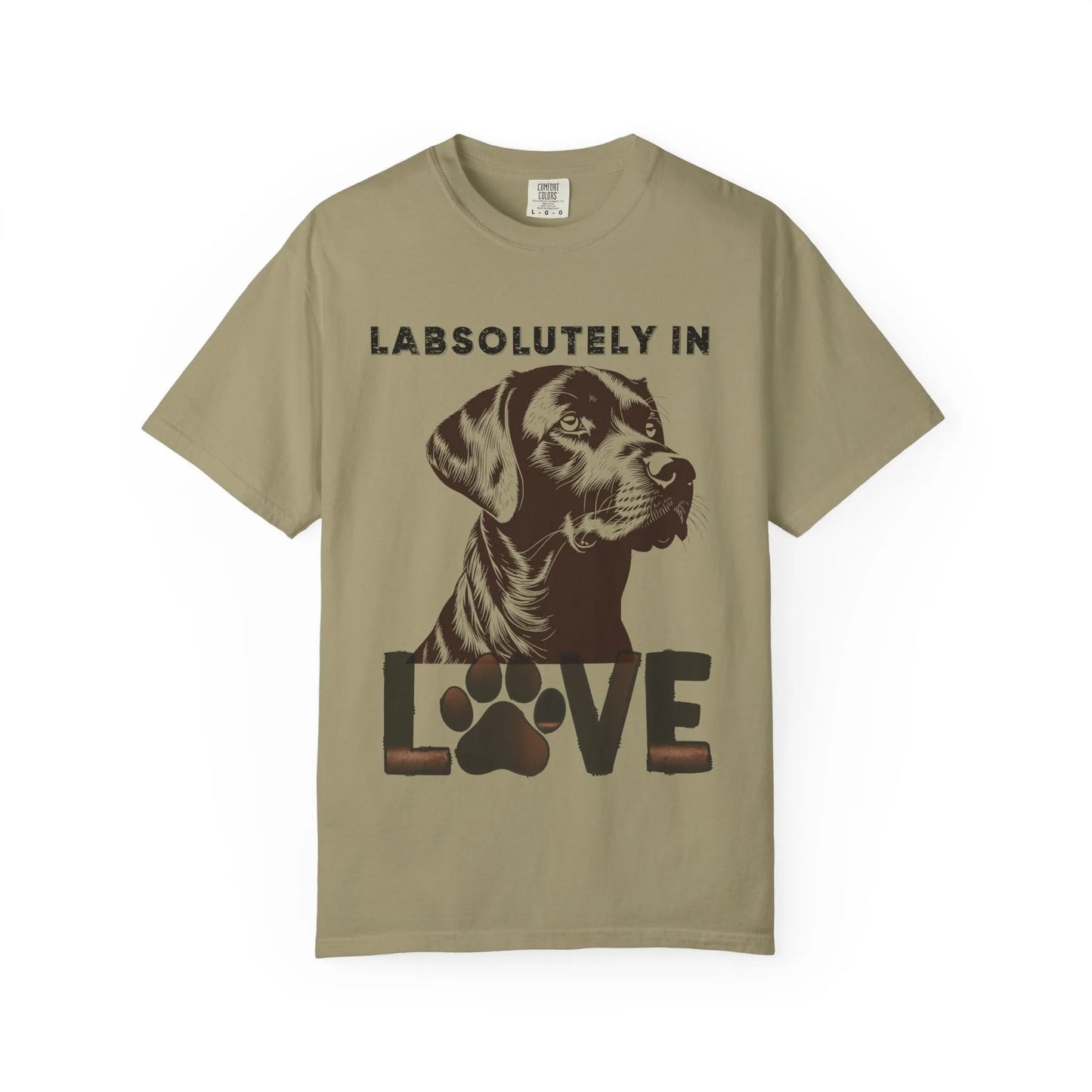 Dog Lover's T-Shirt - "LABSOLUTELY IN LOVE" Unisex Garment-Dyed Tee, Pet Gift, Dog Mom Shirt, Casual Wear, Animal Lover Apparel