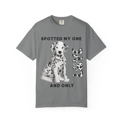Dog Lover's Unisex Tee | Spotted My One and Only Love T-Shirt | Perfect Gift for Pet Owners, Casual Wear, Dog Appreciation Day, Birthdays,
