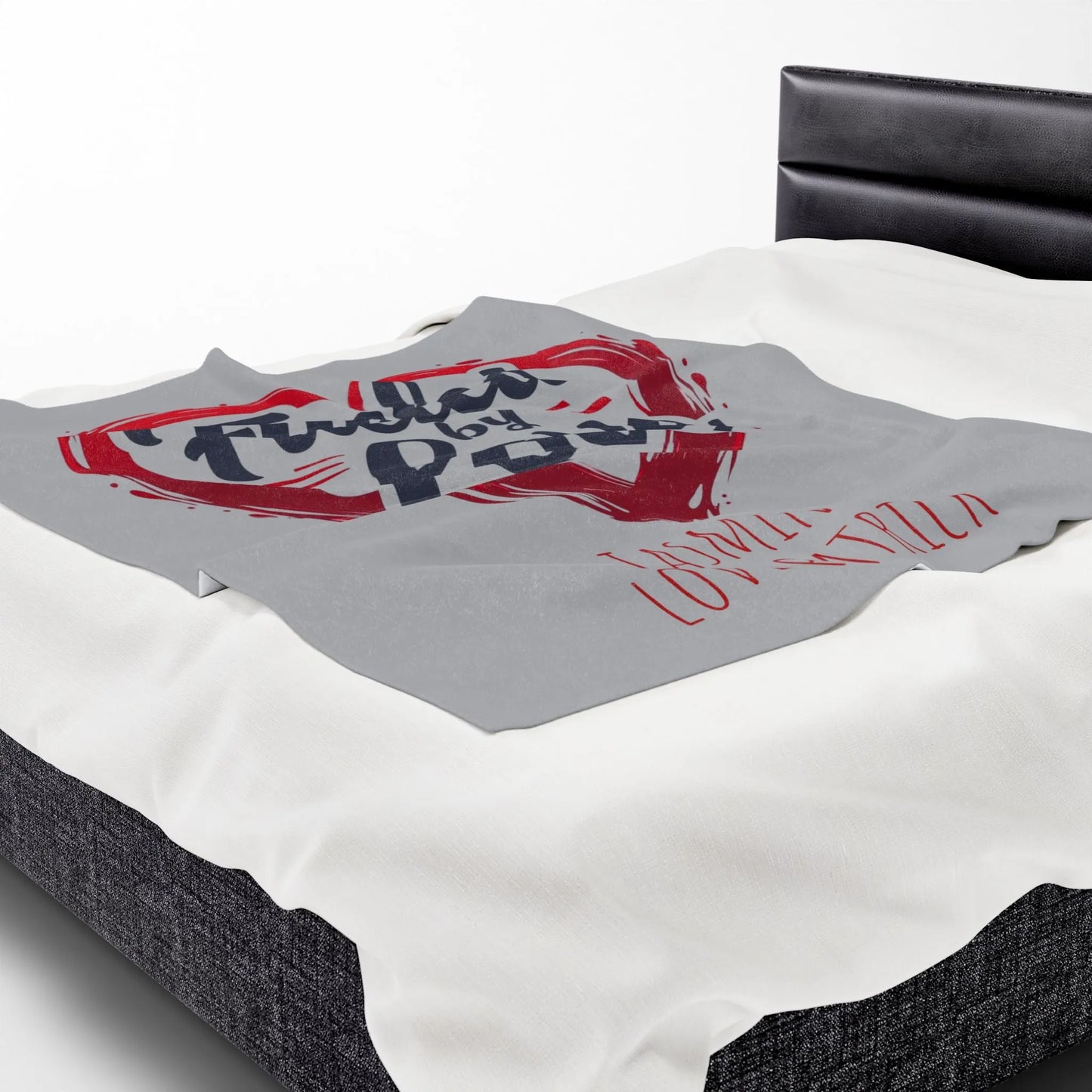 Personalized Velveteen Plush Blanket - 'Fueled by Love' | Gift for Couples, Anniversary Decor, Cozy Home, Valentine's Day