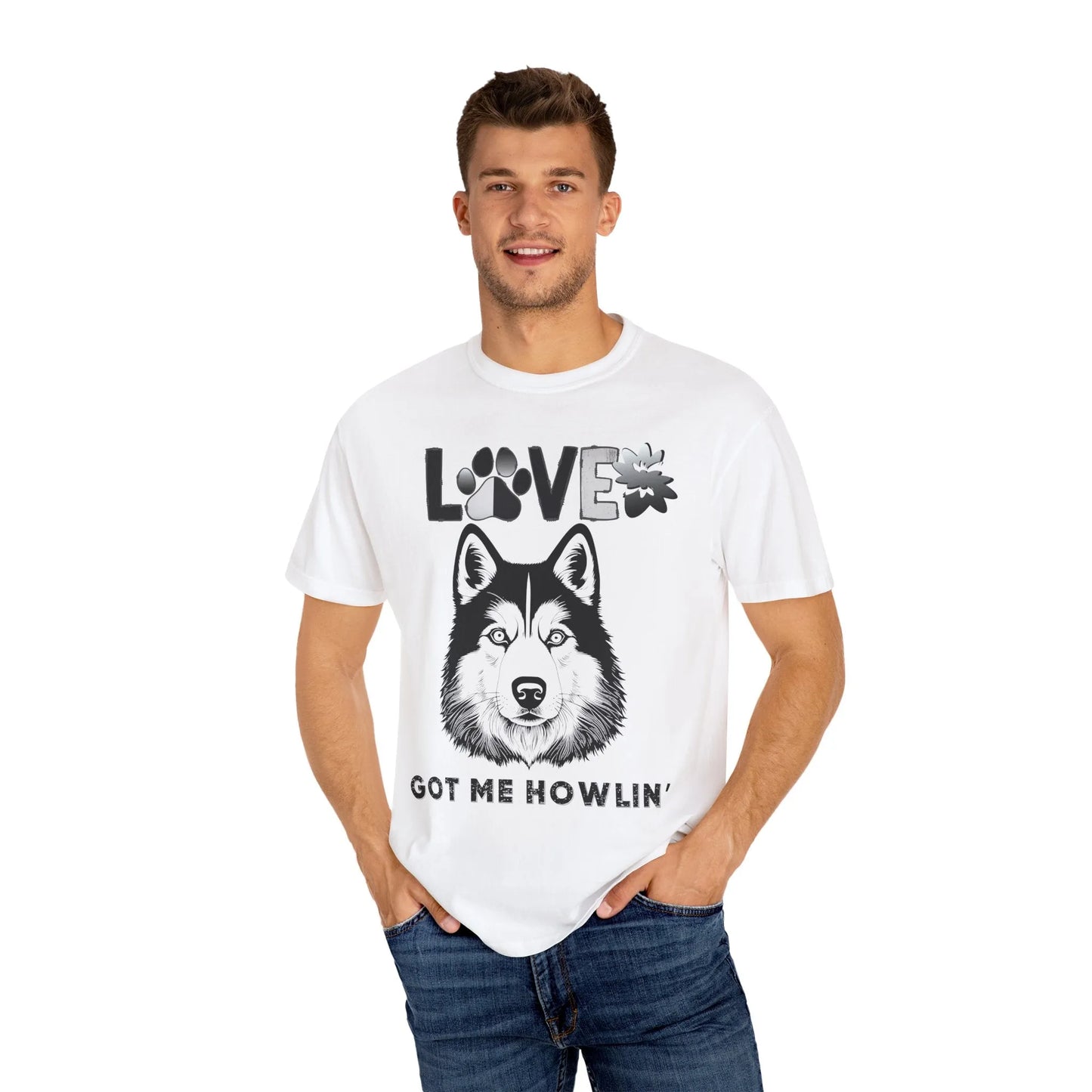 Love Got Me Howlin' Unisex T-Shirt, Cute Dog Lover Tee, Pet Owner Gift, Animal Rescue Shirt, Casual Everyday Wear, Gift for Dog Lovers