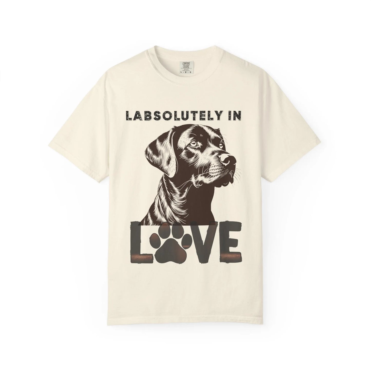 Dog Lover's T-Shirt - "LABSOLUTELY IN LOVE" Unisex Garment-Dyed Tee, Pet Gift, Dog Mom Shirt, Casual Wear, Animal Lover Apparel