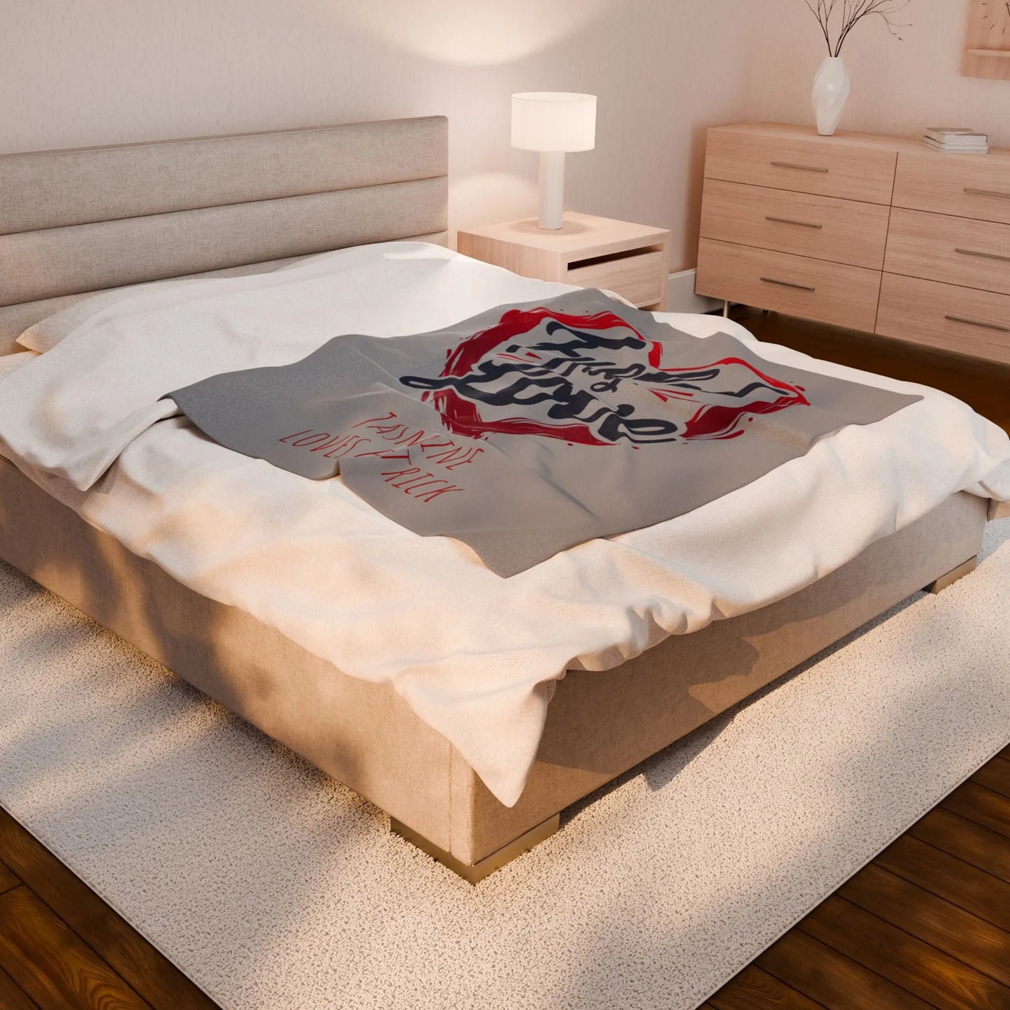 Personalized Velveteen Plush Blanket - 'Fueled by Love' | Gift for Couples, Anniversary Decor, Cozy Home, Valentine's Day