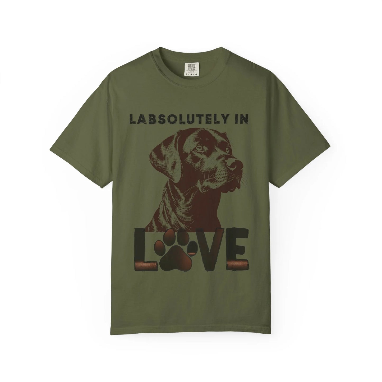Dog Lover's T-Shirt - "LABSOLUTELY IN LOVE" Unisex Garment-Dyed Tee, Pet Gift, Dog Mom Shirt, Casual Wear, Animal Lover Apparel