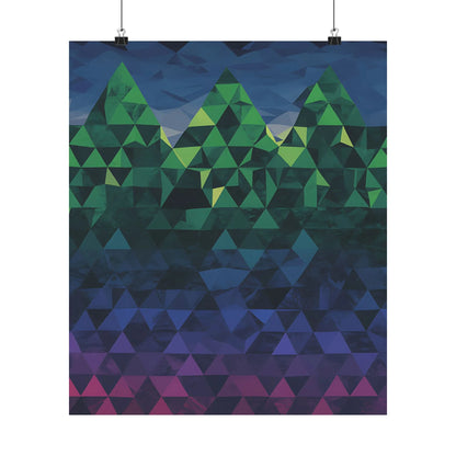 Abstract Mountain Matte Vertical Poster 2025 - Iron Phoenix GHG