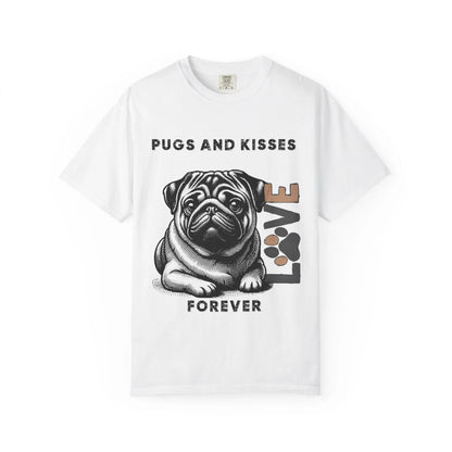 Cute Pug Love T-Shirt, Dog Lover Gift, Pet Themed Apparel, Unisex Graphic Tee, Pugs and Kisses Forever Shirt, Casual Wear