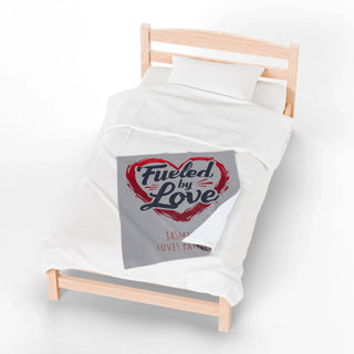 Personalized Plush Blanket - 'Fueled by Love' - Cozy Gift for Couples - Iron Phoenix GHG