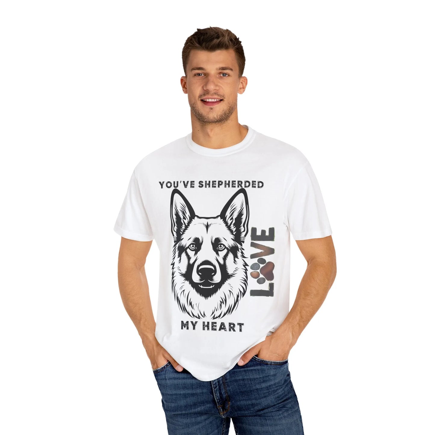 Shepherd Dog Love T-Shirt, Unisex Gift for Dog Lovers, Pet Adoption Support, Heartwarming Canine Apparel, Casual Everyday Wear