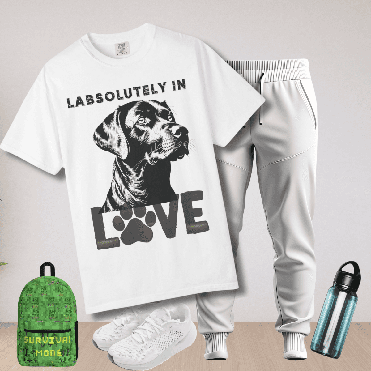 Black Lab T-shirt - Labsolutely In Love Comfort Tee - Iron Phoenix GHG