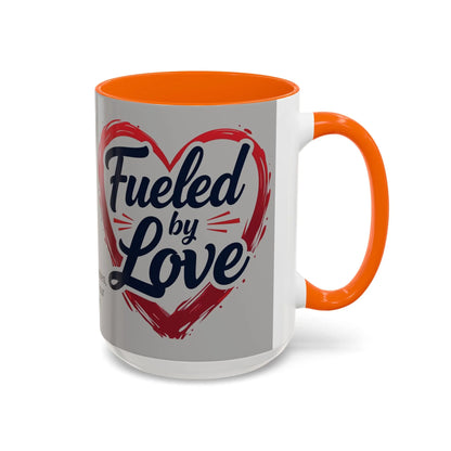 Fueled by Love Coffee Mug - Perfect for Gifts, Romantic Mug, Wedding Gift, Anniversary, Coffee Lovers, Heart Design