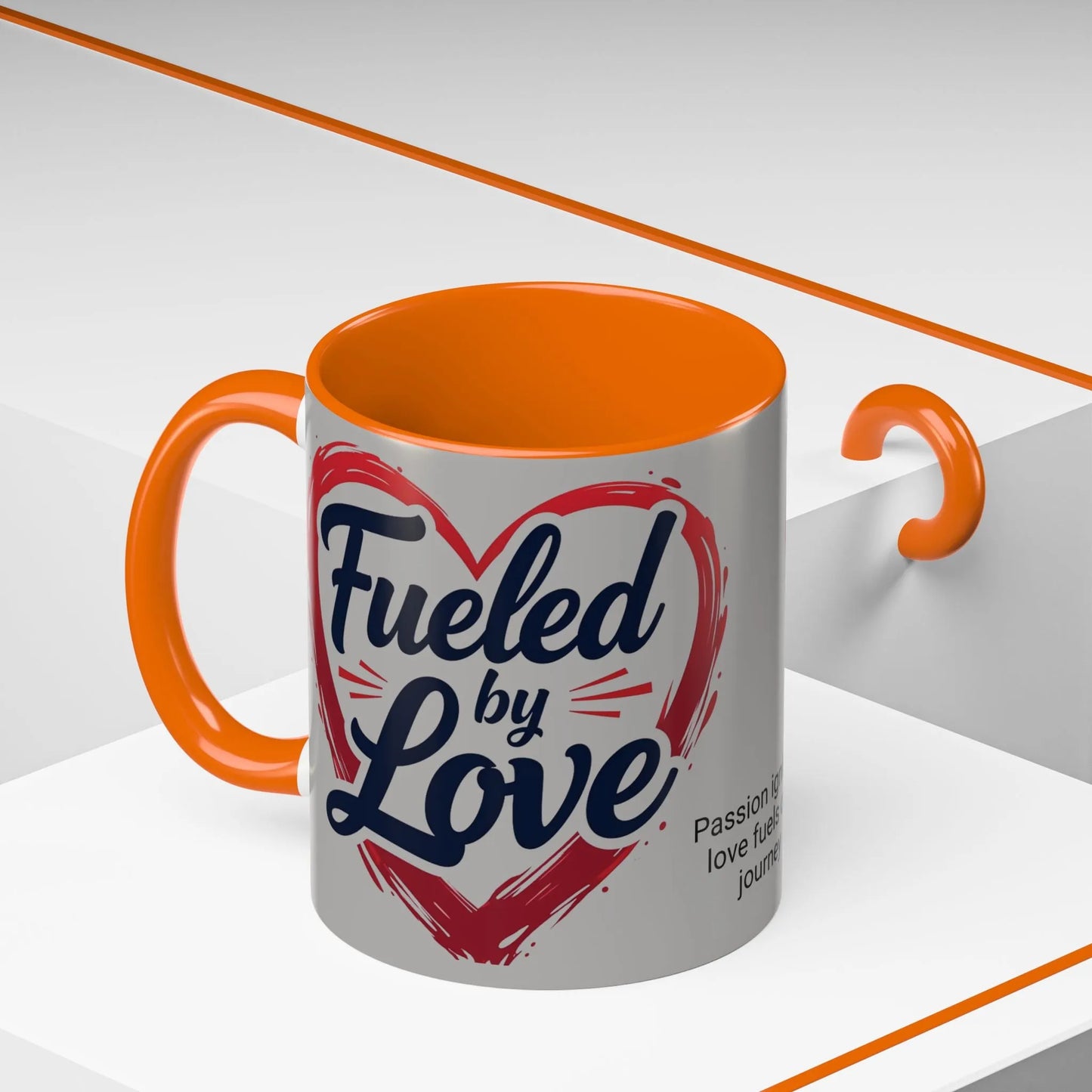Fueled by Love Coffee Mug - Perfect for Gifts, Romantic Mug, Wedding Gift, Anniversary, Coffee Lovers, Heart Design