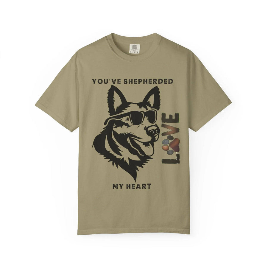German Shepherd T-shirt - 'Shepherded My Heart' Comfort Tee - Iron Phoenix GHG