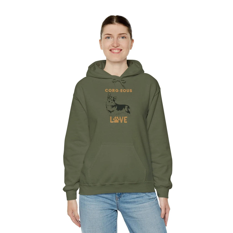 Corgi Love Hoodie, Cozy Sweatshirt, Dog Lover Gift, Pet Appreciation, Cute Animal Apparel, Perfect for Birthdays & Celebrations - Iron Phoenix GHG
