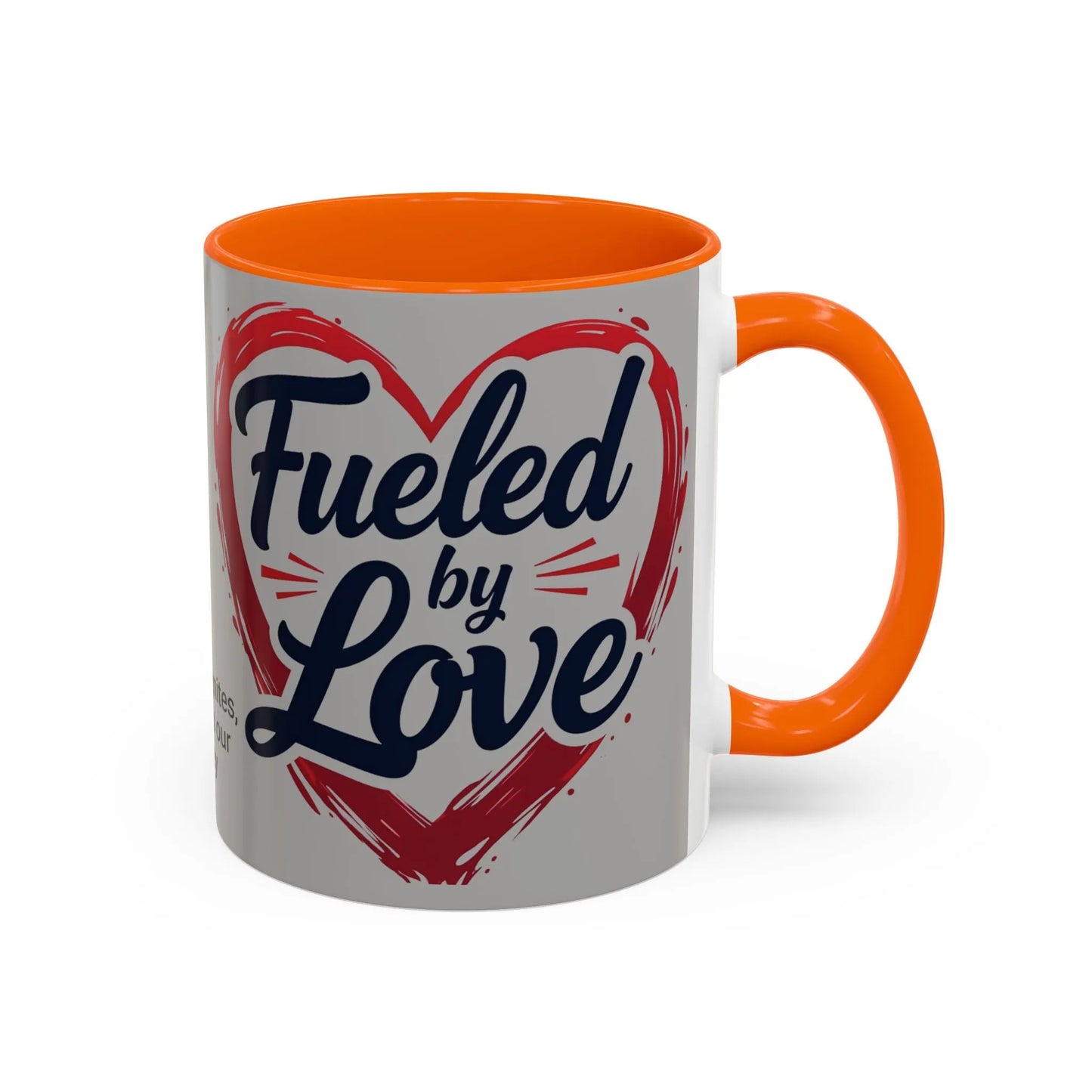 Fueled by Love Coffee Mug - Perfect for Gifts, Romantic Mug, Wedding Gift, Anniversary, Coffee Lovers, Heart Design