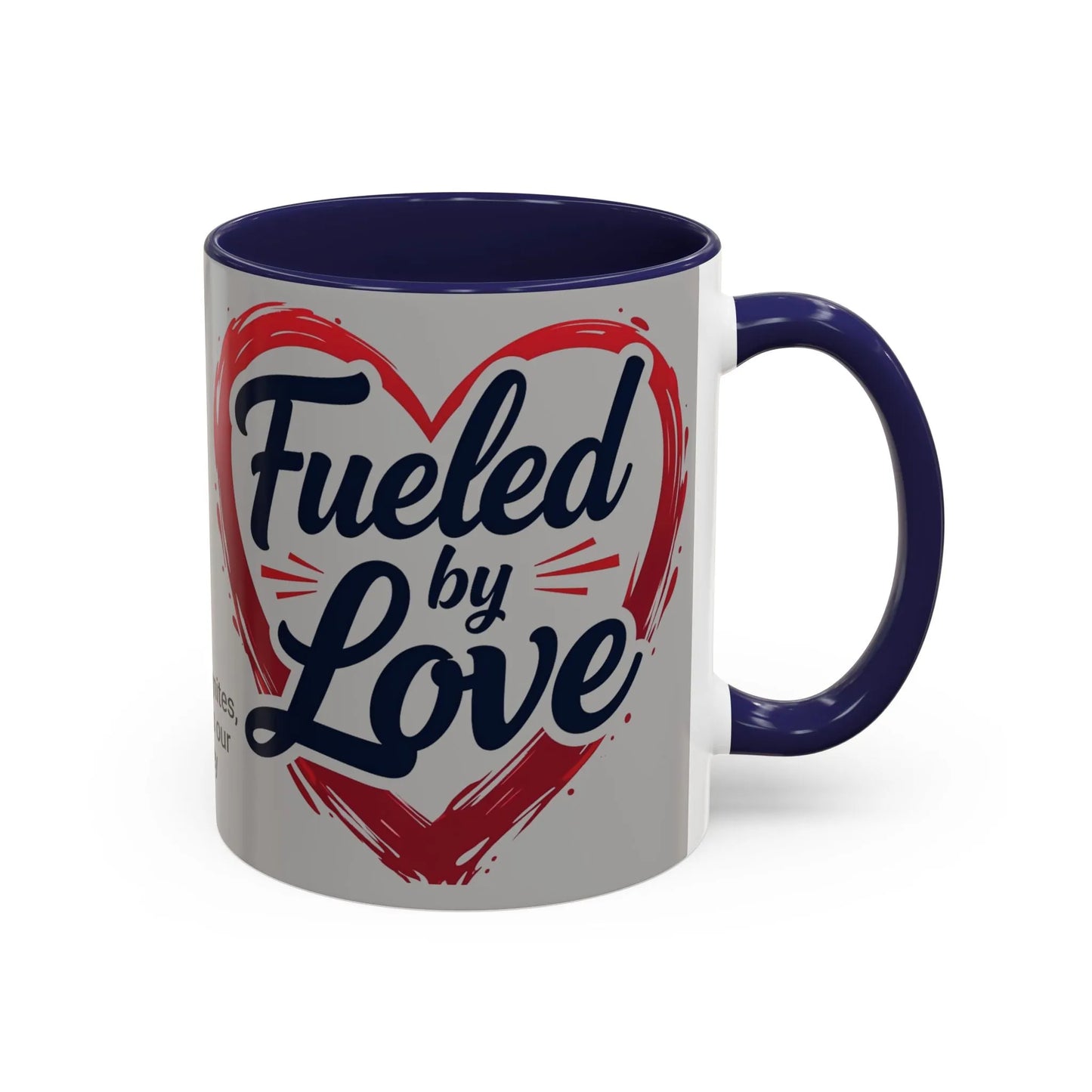 Fueled by Love Coffee Mug - Perfect for Gifts, Romantic Mug, Wedding Gift, Anniversary, Coffee Lovers, Heart Design