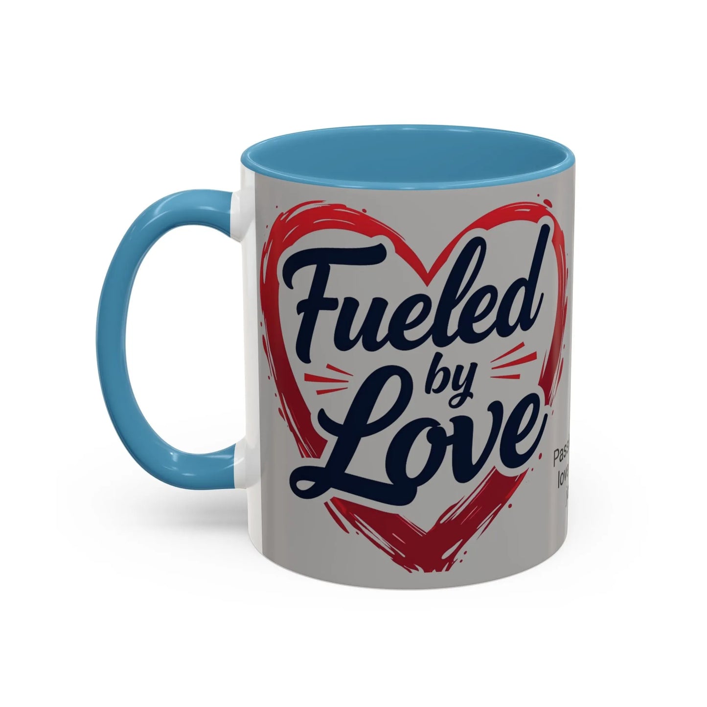 Fueled by Love Coffee Mug - Perfect for Gifts, Romantic Mug, Wedding Gift, Anniversary, Coffee Lovers, Heart Design