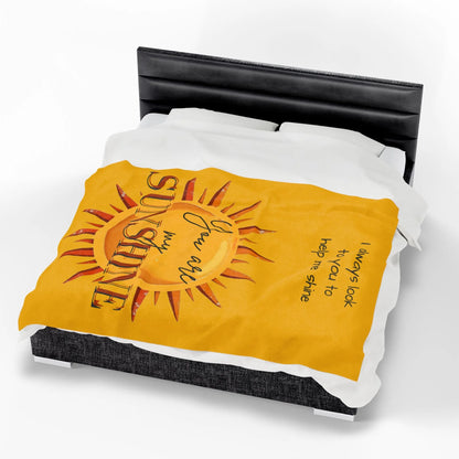 You Are My Sunshine Velveteen Plush Blanket 2025