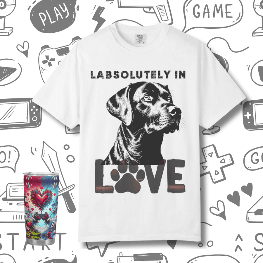 Black Lab T-shirt - Labsolutely In Love Comfort Tee - Iron Phoenix GHG