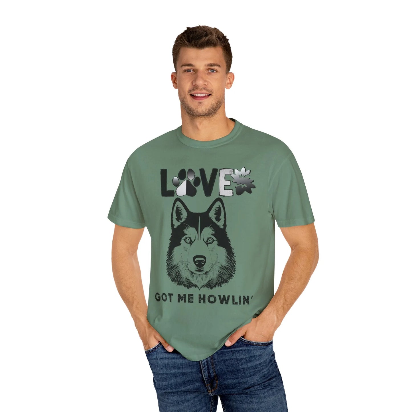 Love Got Me Howlin' Unisex T-Shirt, Cute Dog Lover Tee, Pet Owner Gift, Animal Rescue Shirt, Casual Everyday Wear, Gift for Dog Lovers