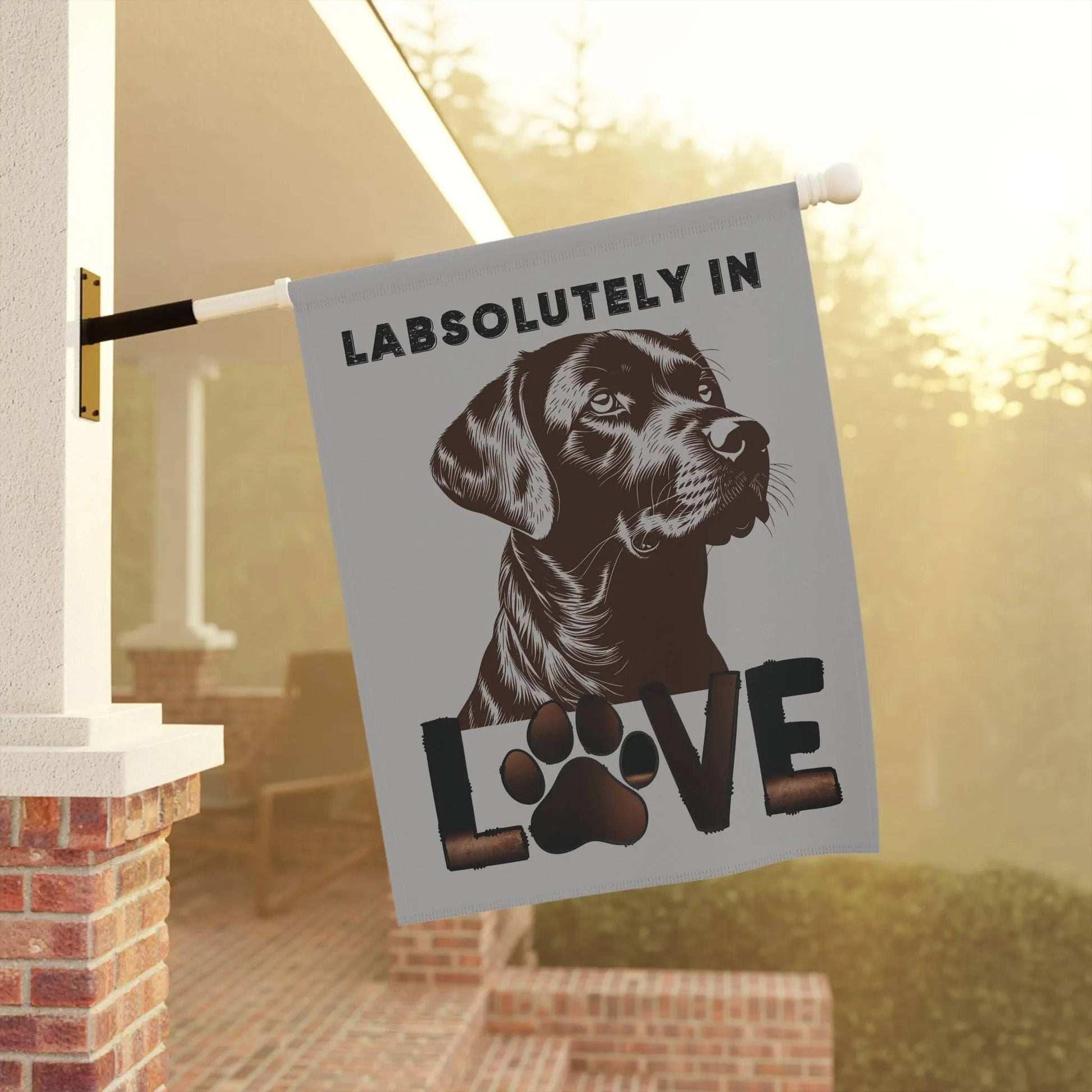 "LabsolUTELY in LOVE" Garden Banner - Labrador Retriever Dog Banner - Iron Phoenix GHG