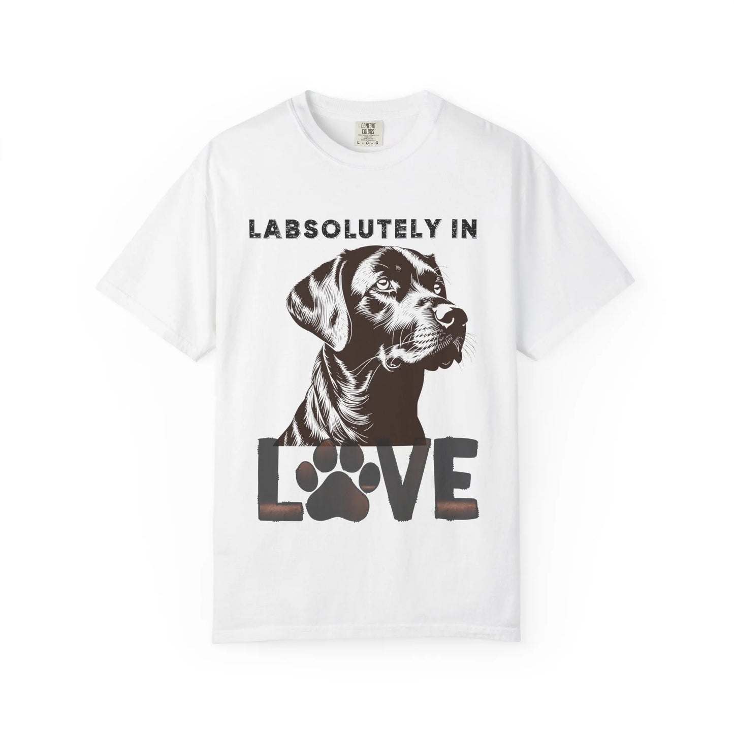 Dog Lover's T-Shirt - "LABSOLUTELY IN LOVE" Unisex Garment-Dyed Tee, Pet Gift, Dog Mom Shirt, Casual Wear, Animal Lover Apparel