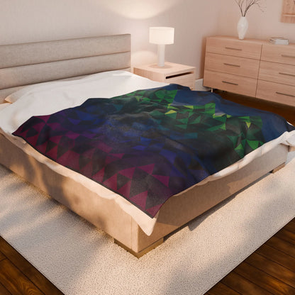 Mountain Vibes Velveteen Plush Blanket, Cozy Throw for Home Decor, Gift for Nature Lovers, Perfect for Camping and Picnics