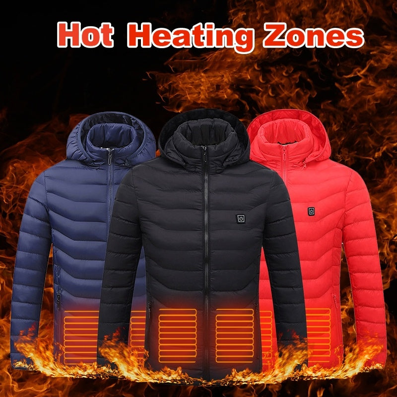 Heated USB Jacket for Outdoors | Red, Black
