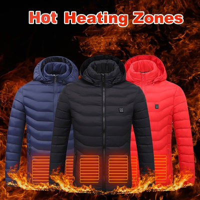 Heated USB Jacket for Outdoors | Red, Black