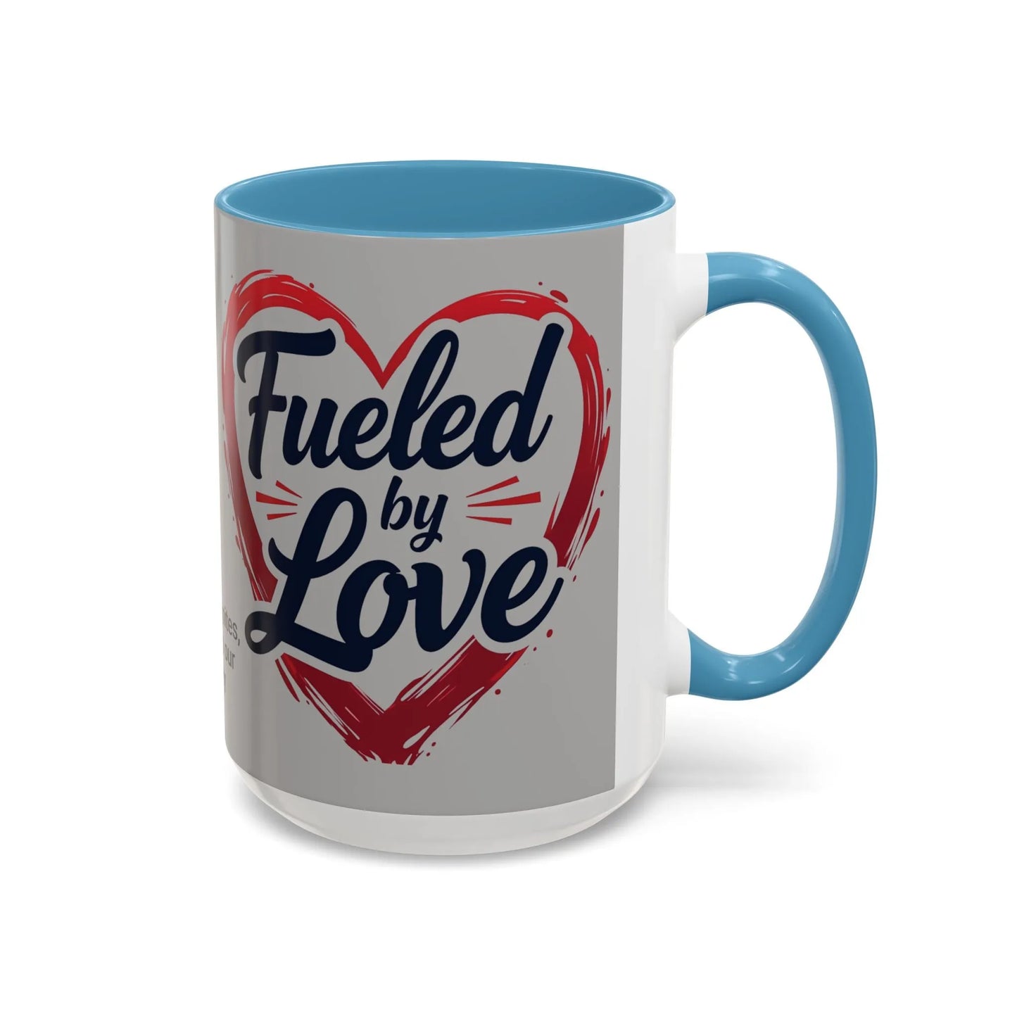 Fueled by Love Coffee Mug - Perfect for Gifts, Romantic Mug, Wedding Gift, Anniversary, Coffee Lovers, Heart Design