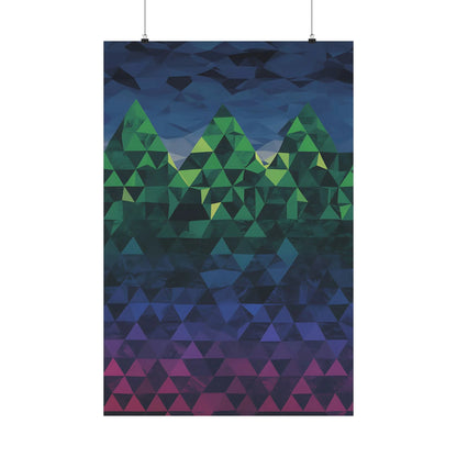 Abstract Mountain Matte Vertical Poster 2025 - Iron Phoenix GHG