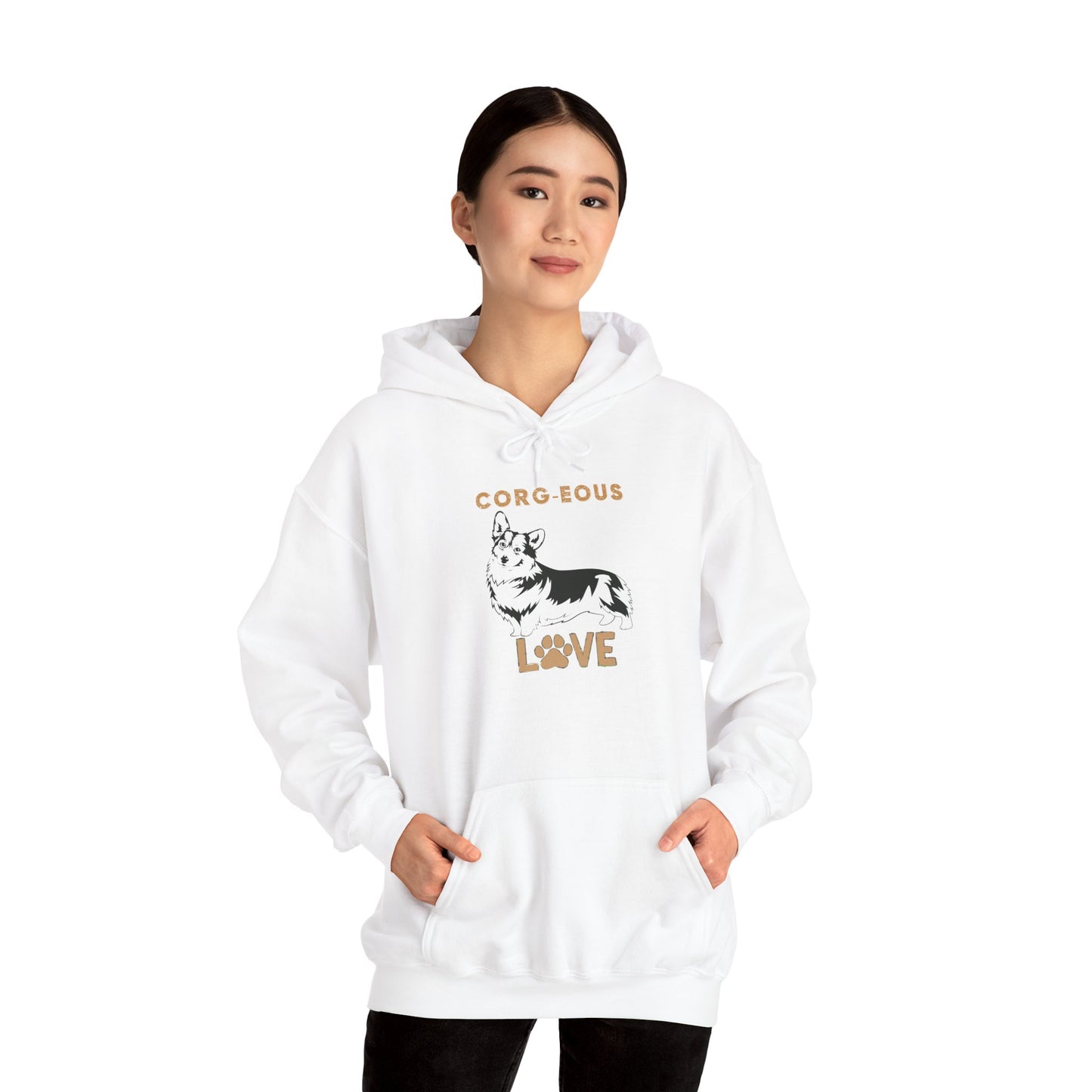 Corgi Love Hoodie, Cozy Sweatshirt, Dog Lover Gift, Pet Appreciation, Cute Animal Apparel, Perfect for Birthdays & Celebrations