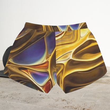 "Molten Gold" Athletic Shorts | Stylish Summer Comfort - Iron Phoenix GHG