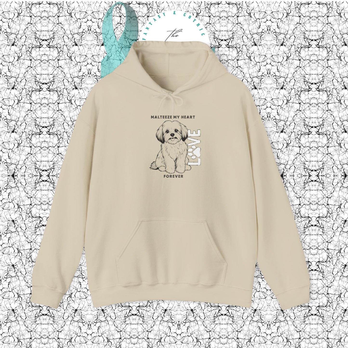 Maltese Heart Hoodie, Cozy Pet Lovers Sweatshirt, Dog Mom Gift, Animal Hoodie, Cute Maltese Sweatshirt, Forever Loved Apparel