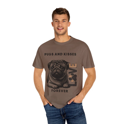 Cute Pug Love T-Shirt, Dog Lover Gift, Pet Themed Apparel, Unisex Graphic Tee, Pugs and Kisses Forever Shirt, Casual Wear