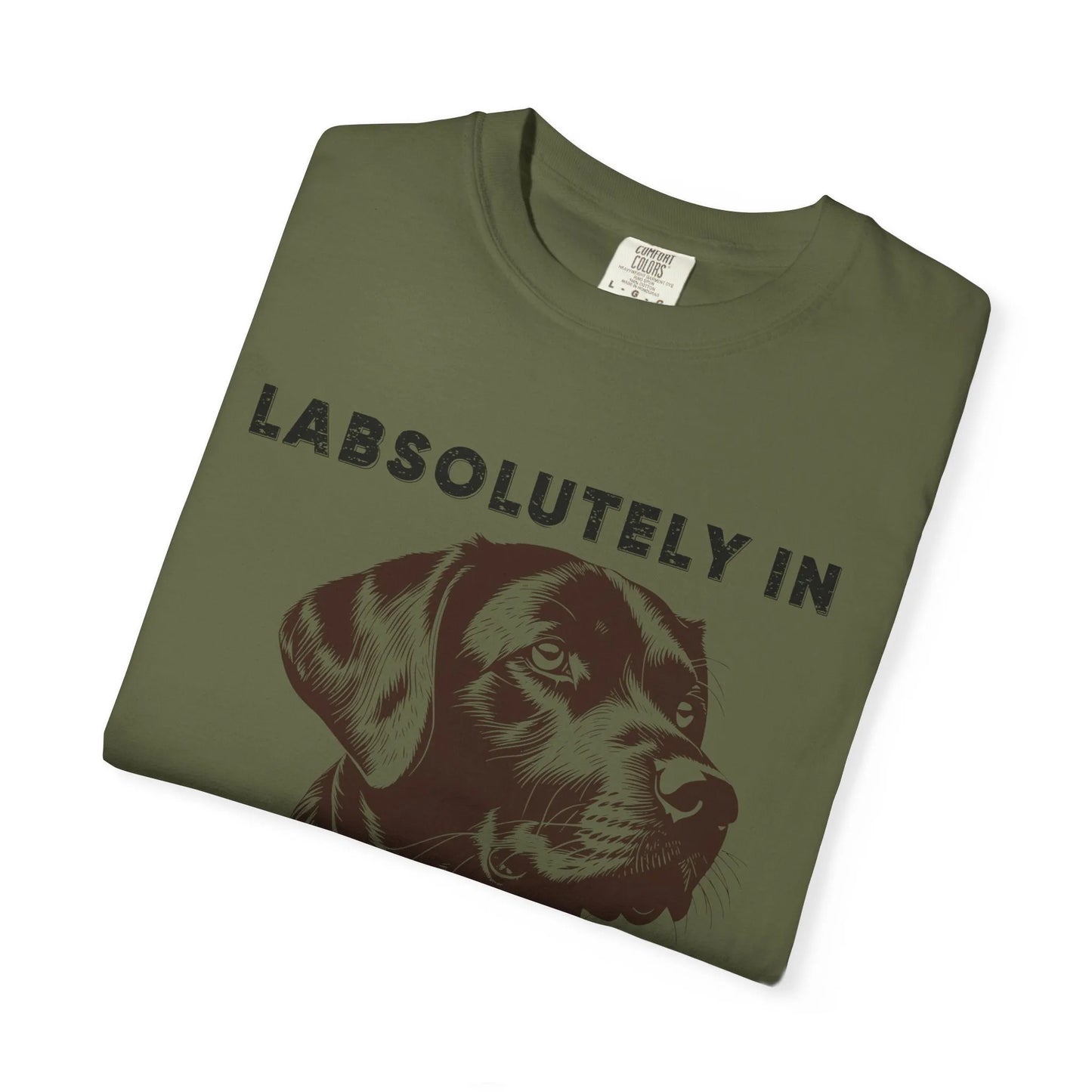 Dog Lover's T-Shirt - "LABSOLUTELY IN LOVE" Unisex Garment-Dyed Tee, Pet Gift, Dog Mom Shirt, Casual Wear, Animal Lover Apparel