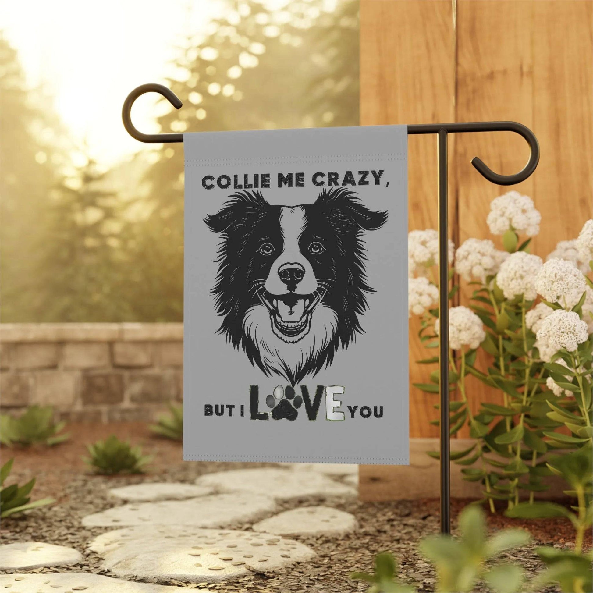 Husky Garden Banner - Adorable Dog Design Outdoor Decor - Iron Phoenix GHG