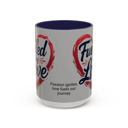 Fueled by Love Coffee Mug - Perfect for Gifts, Romantic Mug, Wedding Gift, Anniversary, Coffee Lovers, Heart Design