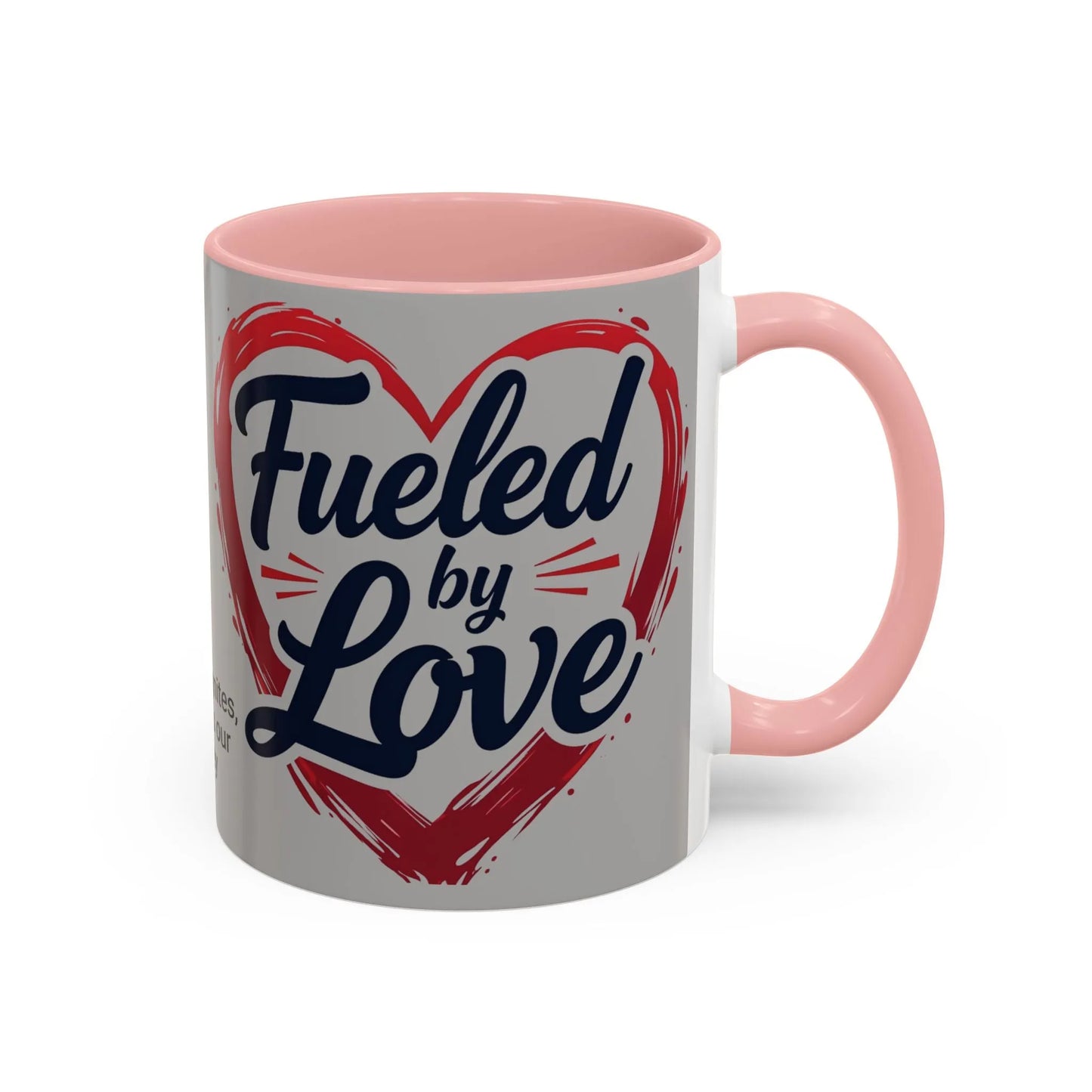Fueled by Love Coffee Mug - Perfect for Gifts, Romantic Mug, Wedding Gift, Anniversary, Coffee Lovers, Heart Design
