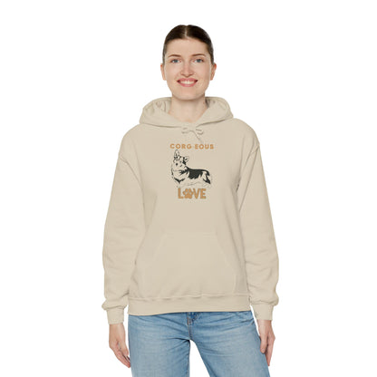 Corgi Love Hoodie, Cozy Sweatshirt, Dog Lover Gift, Pet Appreciation, Cute Animal Apparel, Perfect for Birthdays & Celebrations