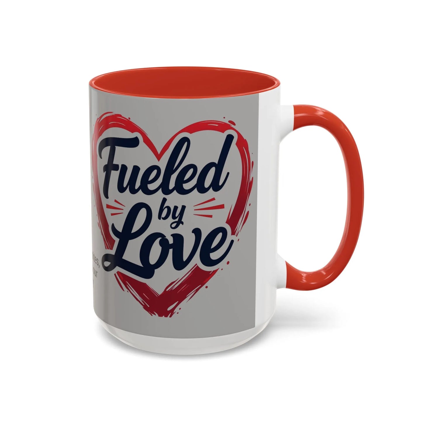 Fueled by Love Coffee Mug - Perfect for Gifts, Romantic Mug, Wedding Gift, Anniversary, Coffee Lovers, Heart Design