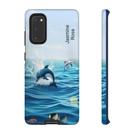 Personalized Phone Case with Dolphin Design, Ocean Vibes, Customizable Gift, Beach Lover Accessory, Ideal for Birthdays, Summer